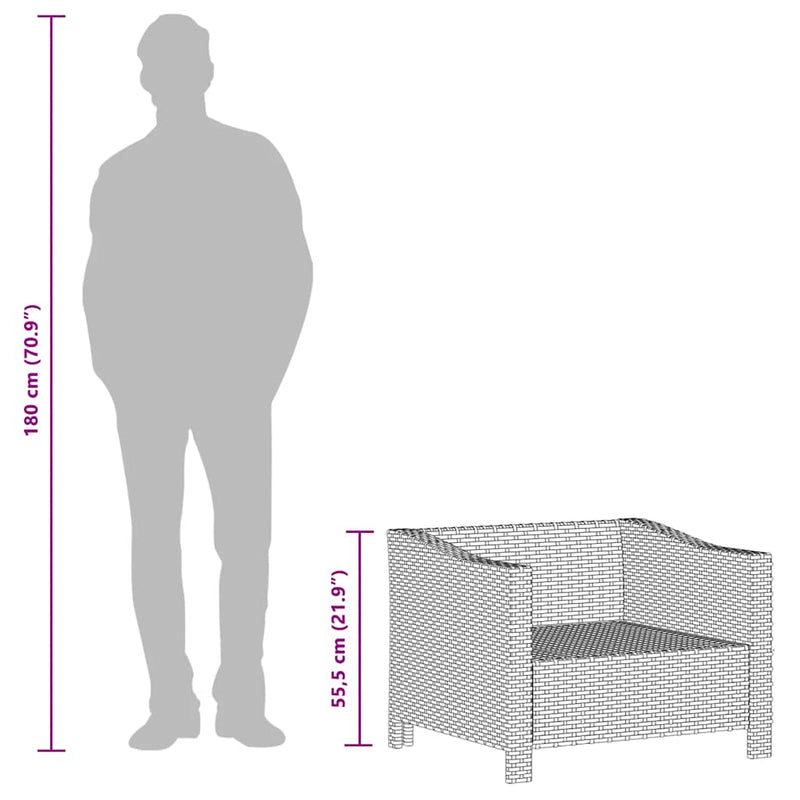 Garden Armchair with Cushion Grey Poly Rattan Payday Deals