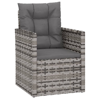 Garden Armchair with Cushions Grey Poly Rattan Payday Deals