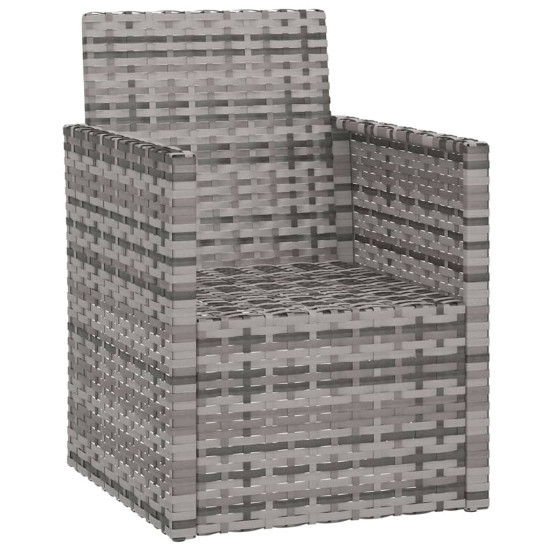 Garden Armchair with Cushions Grey Poly Rattan Payday Deals