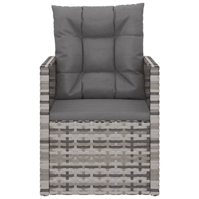 Garden Armchair with Cushions Grey Poly Rattan Payday Deals