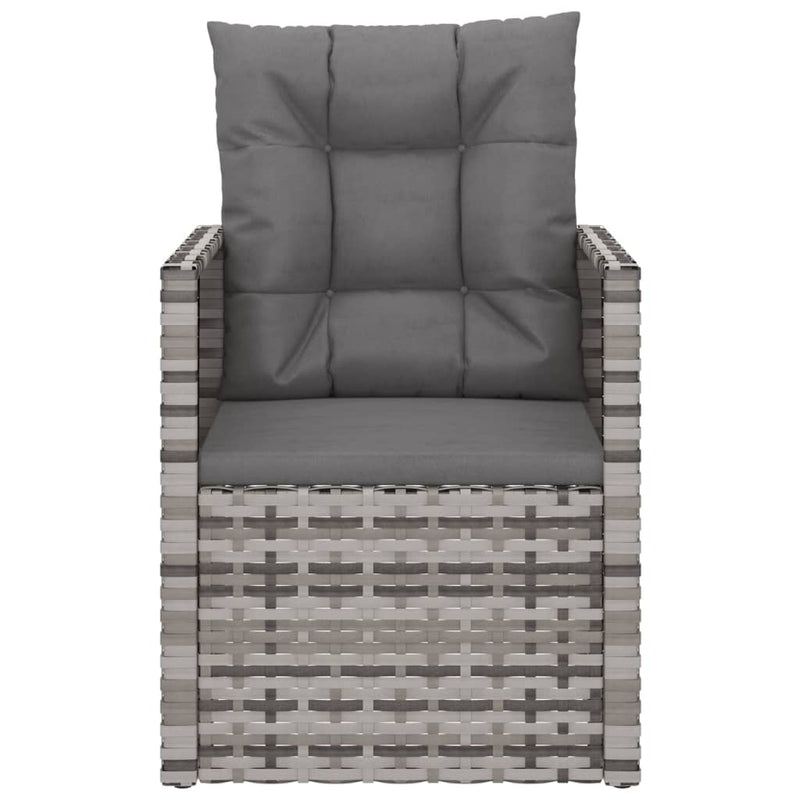 Garden Armchair with Cushions Grey Poly Rattan Payday Deals