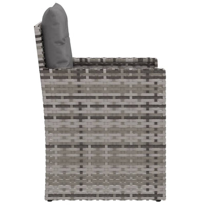 Garden Armchair with Cushions Grey Poly Rattan Payday Deals