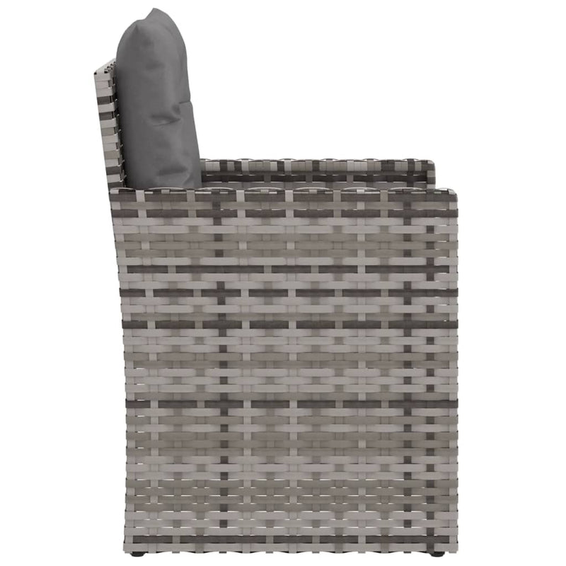 Garden Armchair with Cushions Grey Poly Rattan Payday Deals