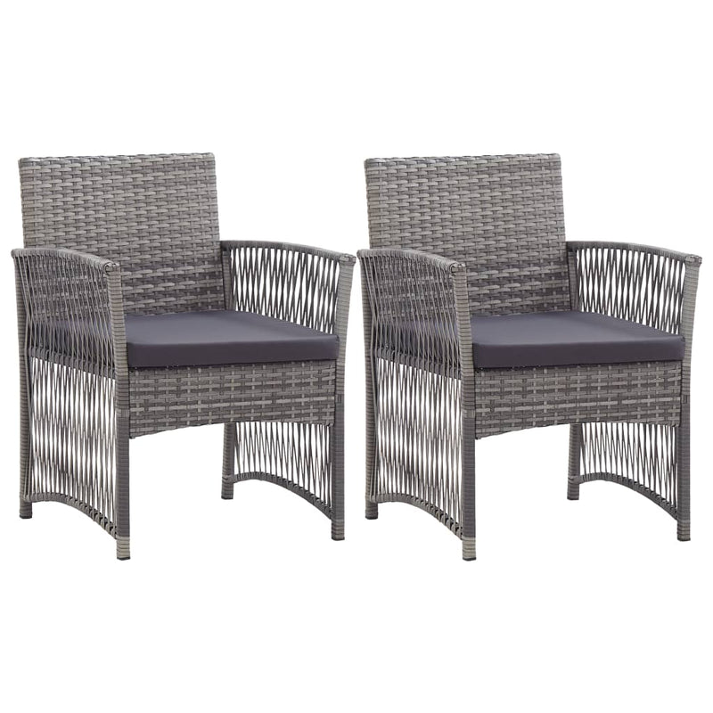 Garden Armchairs with Cushions 2 pcs Anthracite Poly Rattan Payday Deals