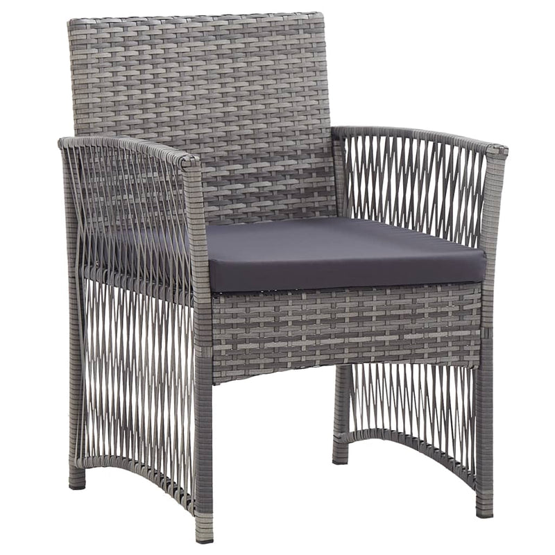 Garden Armchairs with Cushions 2 pcs Anthracite Poly Rattan Payday Deals