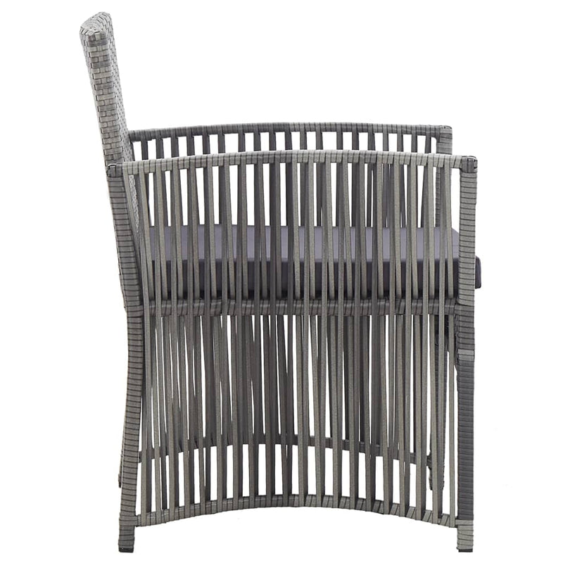 Garden Armchairs with Cushions 2 pcs Anthracite Poly Rattan Payday Deals
