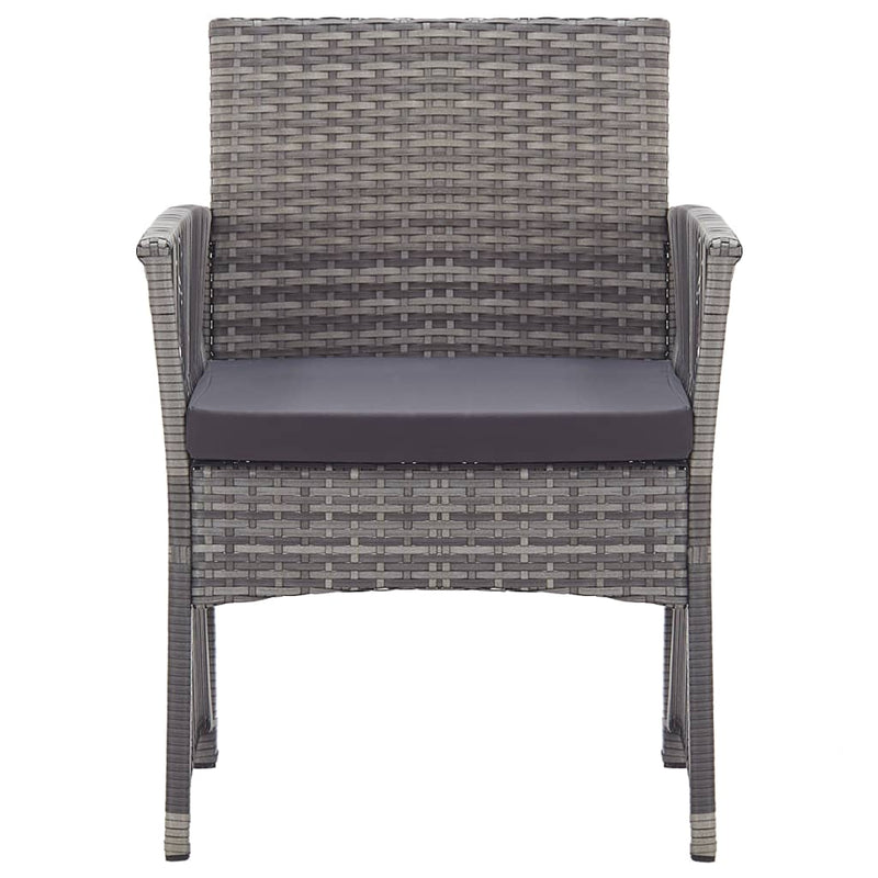 Garden Armchairs with Cushions 2 pcs Grey Poly Rattan Payday Deals