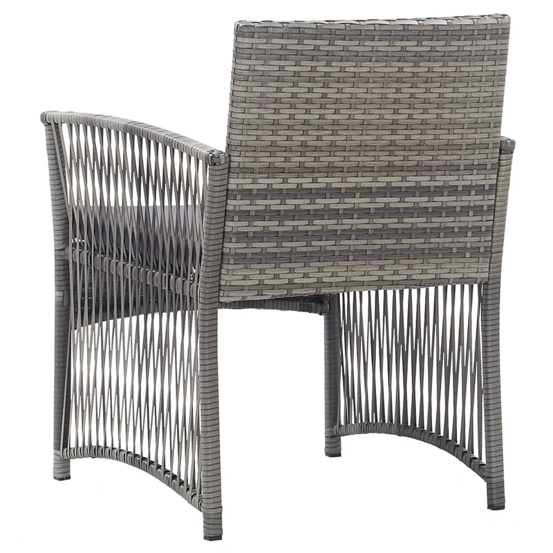 Garden Armchairs with Cushions 2 pcs Grey Poly Rattan Payday Deals