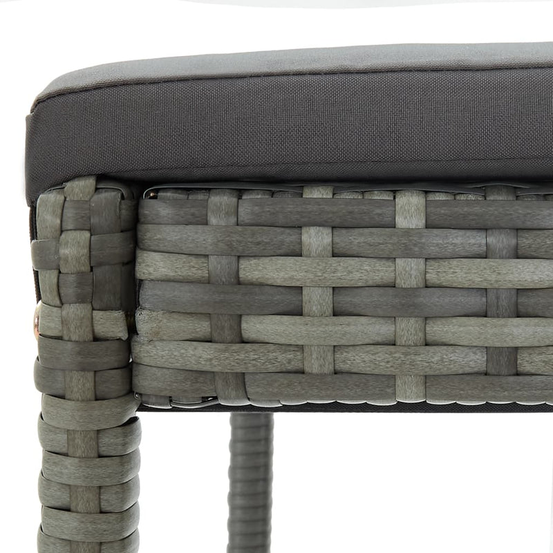 Garden Bar Stools with Cushions 4 pcs Grey Poly Rattan Payday Deals