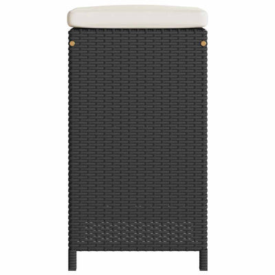 Garden Bar Stools with Cushions 6 pcs Black Poly Rattan Payday Deals