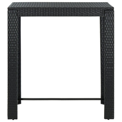 Garden Bar Table Black 100x60.5x110.5 cm Poly Rattan Payday Deals