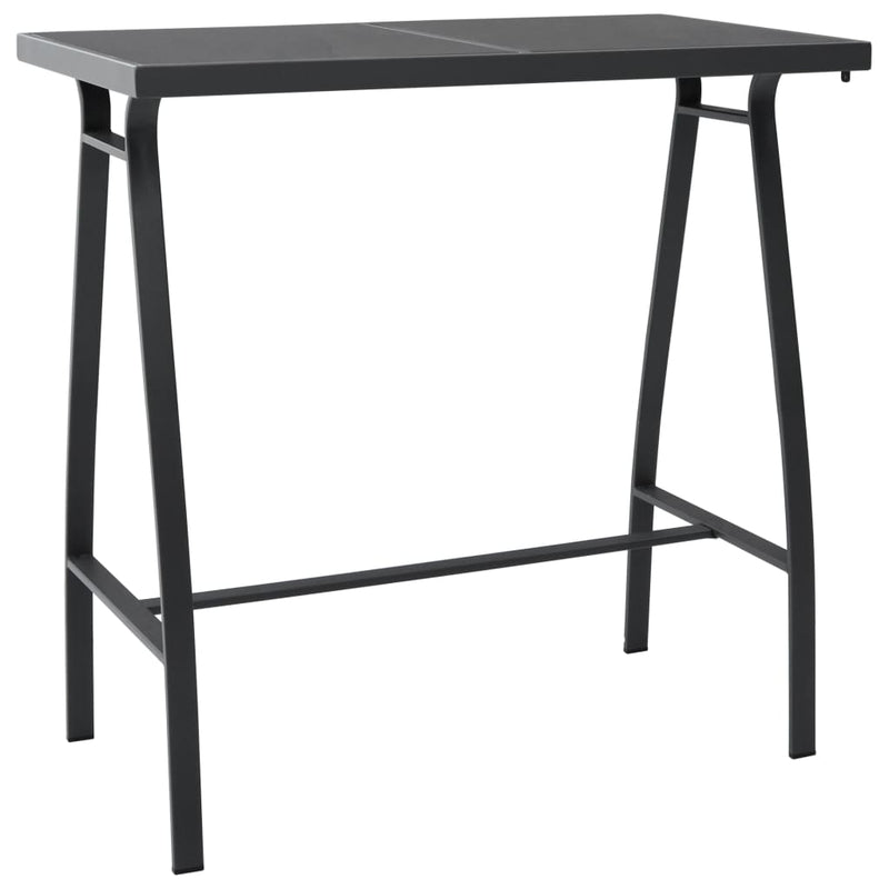 Garden Bar Table Black 110x60x110 cm Tempered Glass Payday Deals