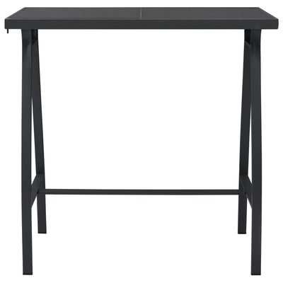 Garden Bar Table Black 110x60x110 cm Tempered Glass Payday Deals