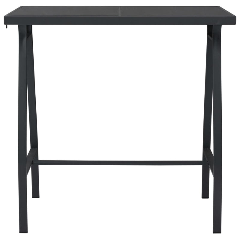 Garden Bar Table Black 110x60x110 cm Tempered Glass Payday Deals