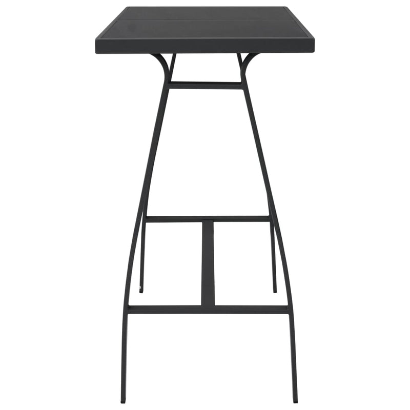 Garden Bar Table Black 110x60x110 cm Tempered Glass Payday Deals