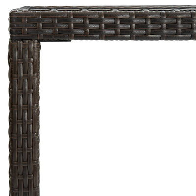 Garden Bar Table Brown 130x60x110 cm Poly Rattan and Glass Payday Deals