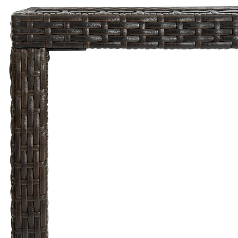 Garden Bar Table Brown 130x60x110 cm Poly Rattan and Glass Payday Deals