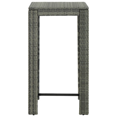 Garden Bar Table Grey 60.5x60.5x110.5 cm Poly Rattan Payday Deals