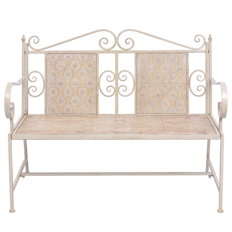 Garden Bench 115 cm Steel Vintage White Payday Deals