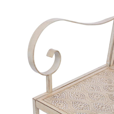 Garden Bench 115 cm Steel Vintage White Payday Deals