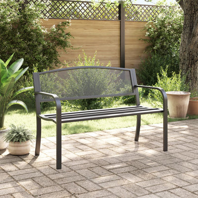 Garden Bench 119 cm Black Steel Payday Deals