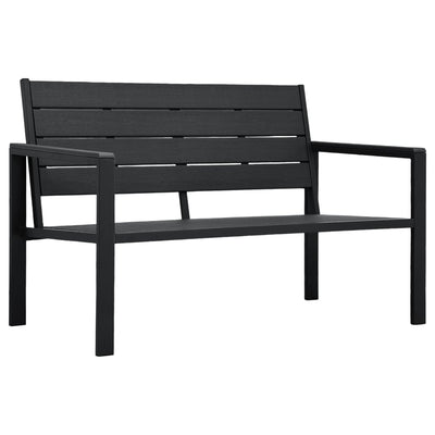 Garden Bench 120 cm HDPE Black Wood Look Payday Deals