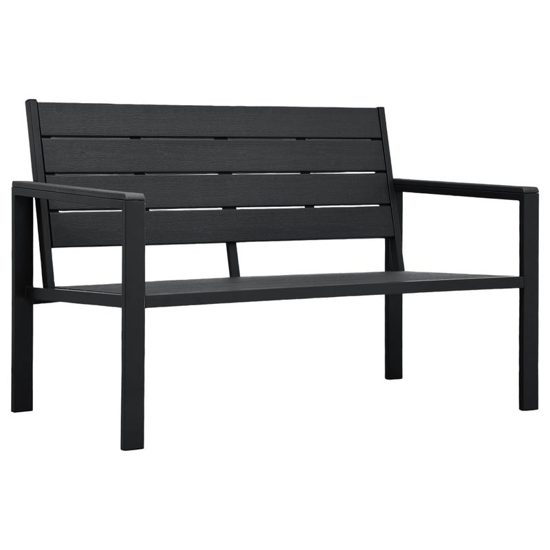 Garden Bench 120 cm HDPE Black Wood Look Payday Deals