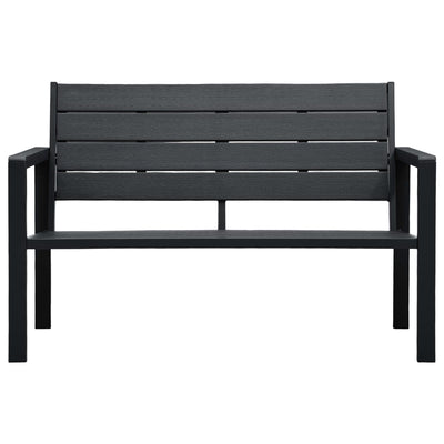 Garden Bench 120 cm HDPE Black Wood Look Payday Deals