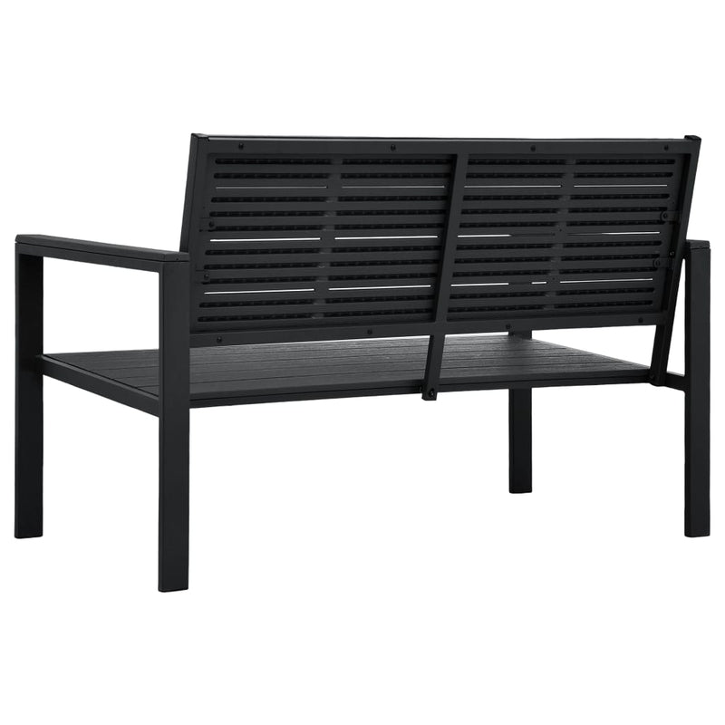 Garden Bench 120 cm HDPE Black Wood Look Payday Deals
