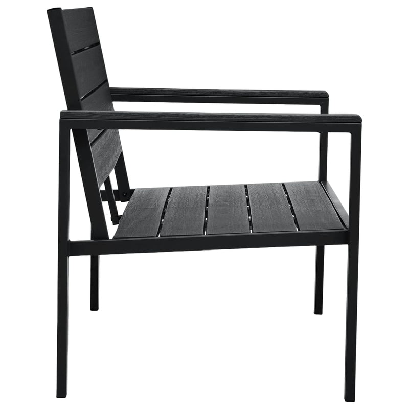 Garden Bench 120 cm HDPE Black Wood Look Payday Deals