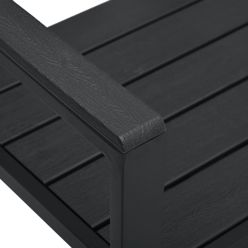 Garden Bench 120 cm HDPE Black Wood Look Payday Deals