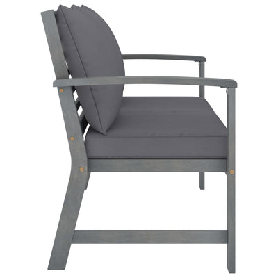 Garden Bench 120 cm with Dark Grey Cushion Solid Acacia Wood Payday Deals