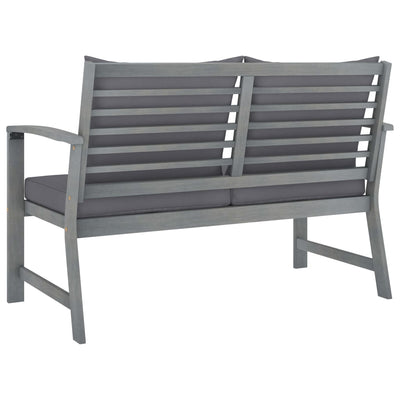 Garden Bench 120 cm with Dark Grey Cushion Solid Acacia Wood Payday Deals