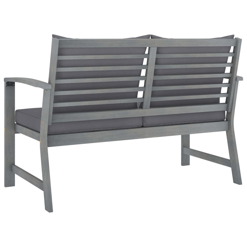 Garden Bench 120 cm with Dark Grey Cushion Solid Acacia Wood Payday Deals