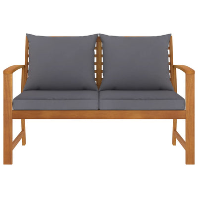 Garden Bench 120 cm with Dark Grey Cushion Solid Acacia Wood Payday Deals