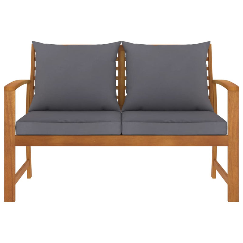 Garden Bench 120 cm with Dark Grey Cushion Solid Acacia Wood Payday Deals