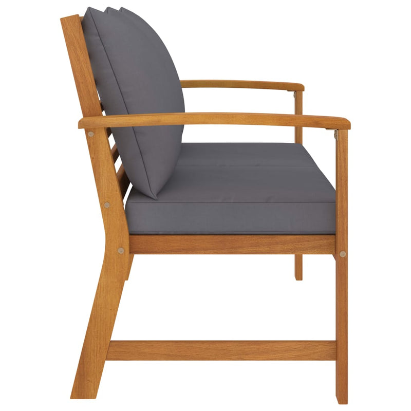 Garden Bench 120 cm with Dark Grey Cushion Solid Acacia Wood Payday Deals