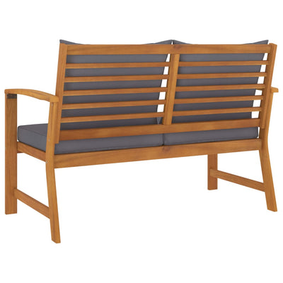 Garden Bench 120 cm with Dark Grey Cushion Solid Acacia Wood Payday Deals