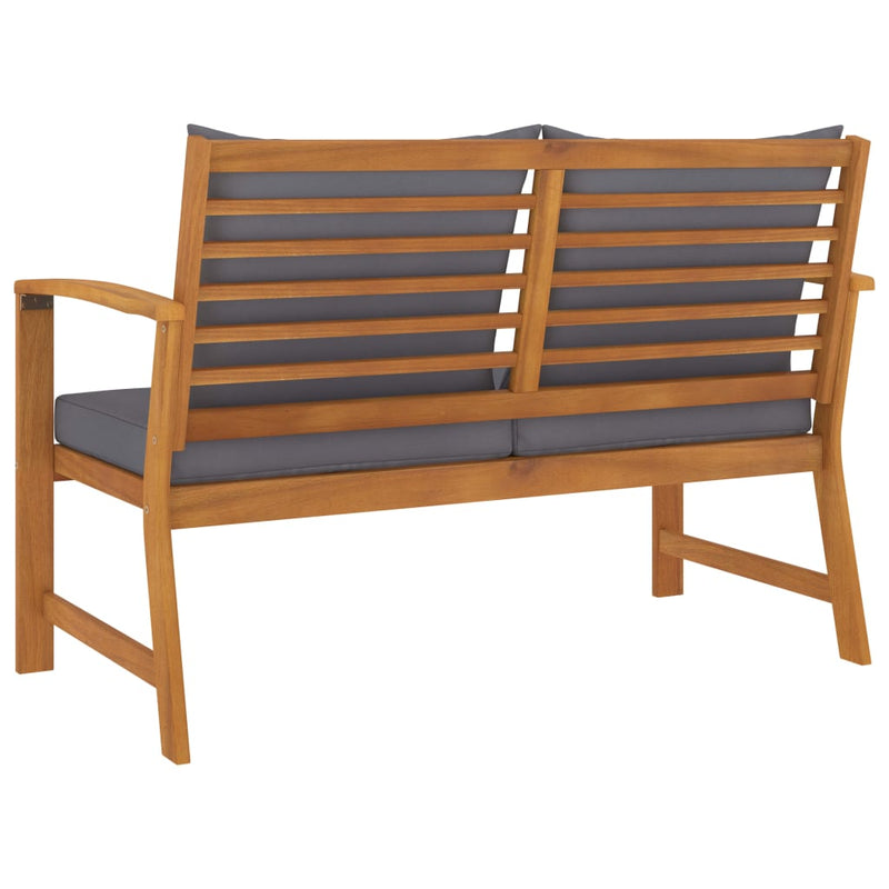 Garden Bench 120 cm with Dark Grey Cushion Solid Acacia Wood Payday Deals