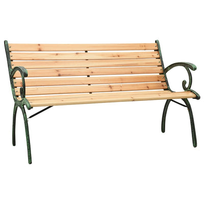 Garden Bench 123 cm Cast Iron and Solid Firwood Payday Deals