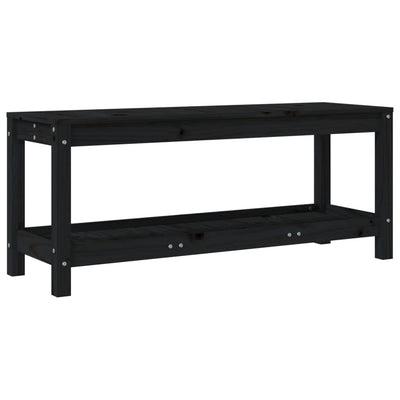 Garden Bench Black 108x35x45 cm Solid Wood Pine Payday Deals