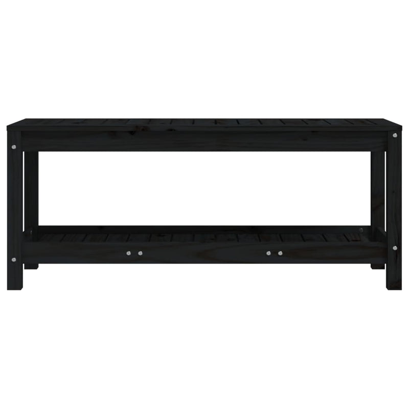 Garden Bench Black 108x35x45 cm Solid Wood Pine Payday Deals