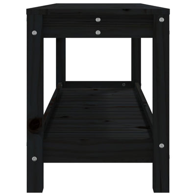 Garden Bench Black 108x35x45 cm Solid Wood Pine Payday Deals