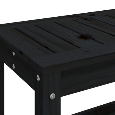 Garden Bench Black 108x35x45 cm Solid Wood Pine Payday Deals