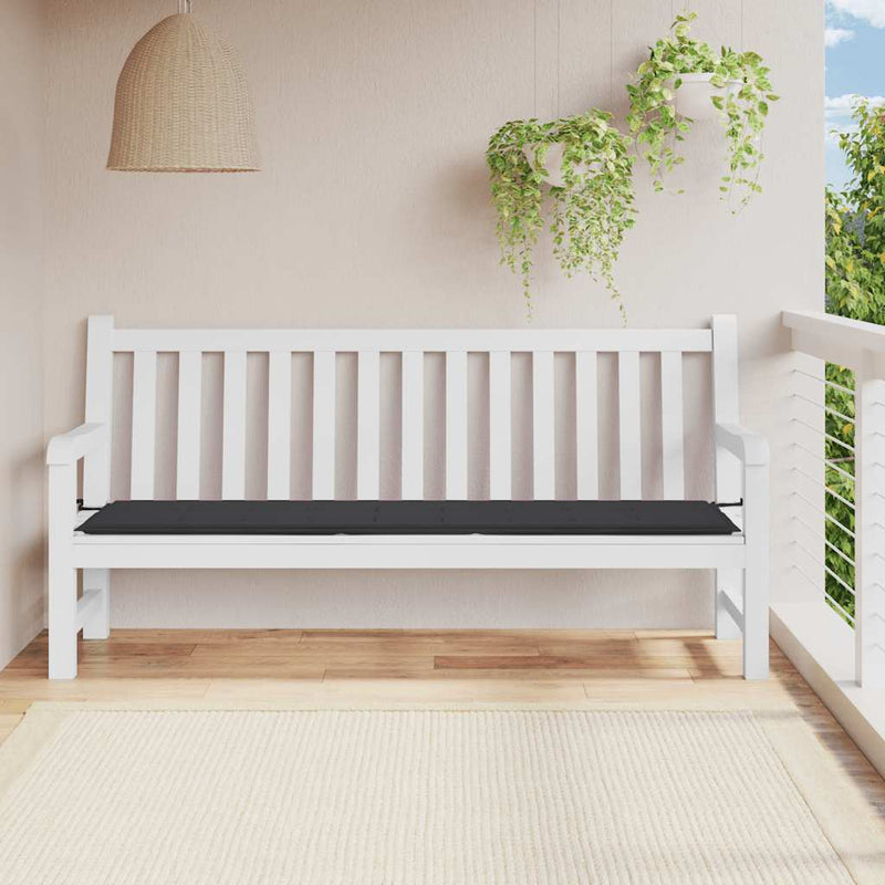 Garden Bench Cushion Black 200x50x3 cm Oxford Fabric Payday Deals