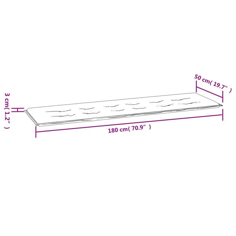 Garden Bench Cushion Cream 180x50x3 cm Oxford Fabric Payday Deals