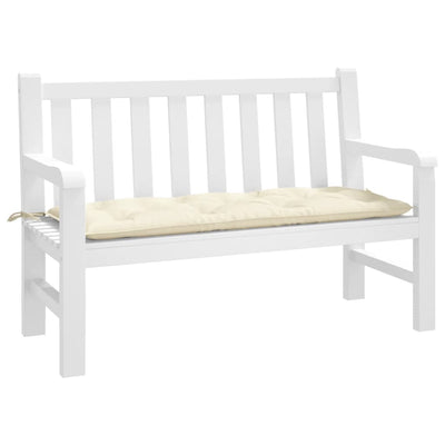 Garden Bench Cushion Cream White 120x50x7 cm Fabric Payday Deals
