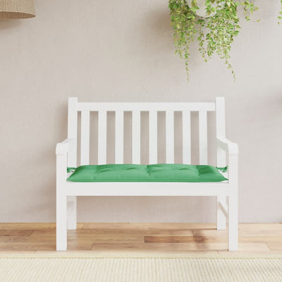 Garden Bench Cushion Green 100x50x7 cm Fabric