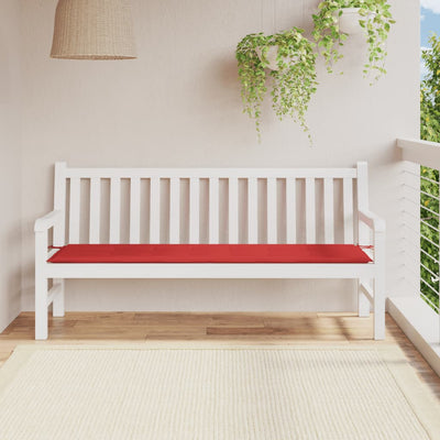 Garden Bench Cushion Red 180x50x3 cm