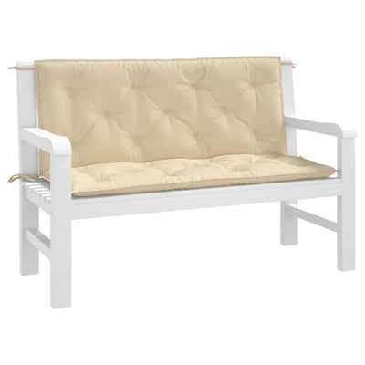 Garden Bench Cushions 2 pcs Beige 120x50x7 cm Oxford Fabric Payday Deals